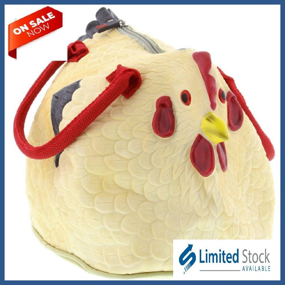 Rubber Chicken Purse Hen Bag Handbag 10x7.5x10 Top Handle